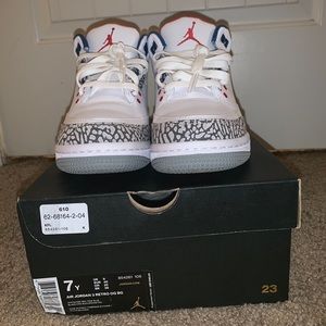 Jordan Retro 3 True Blue Size 7Y/9W